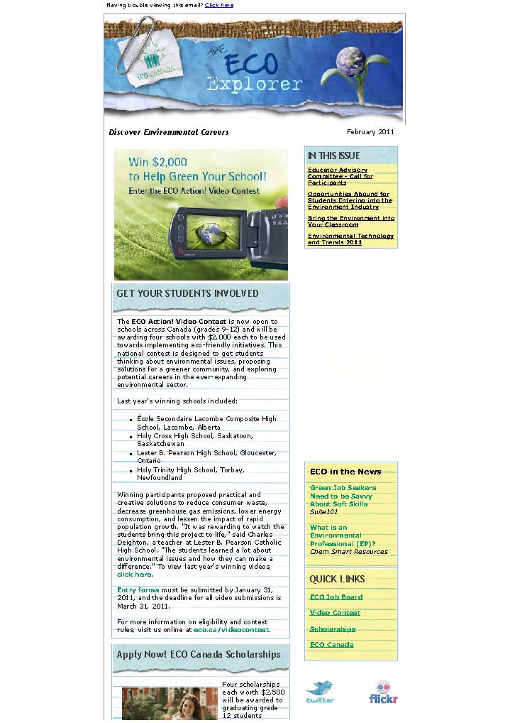 ECO Explorer newsletter February 2011-page 1